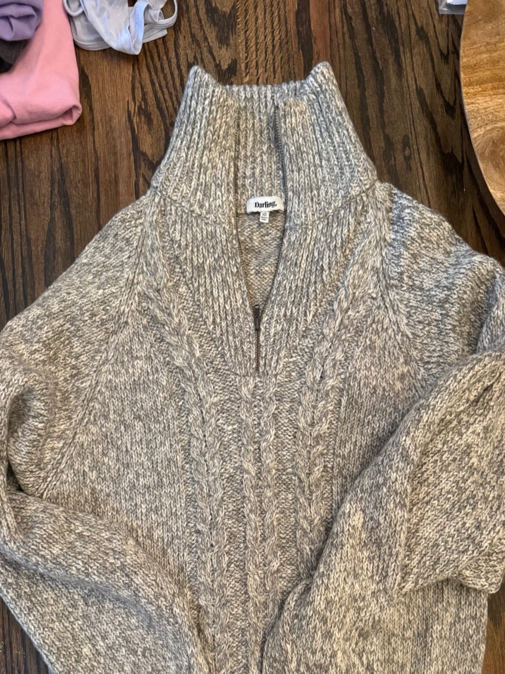 Darling cable knit sweatshirt